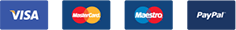 Accepted payment methods including major credit cards